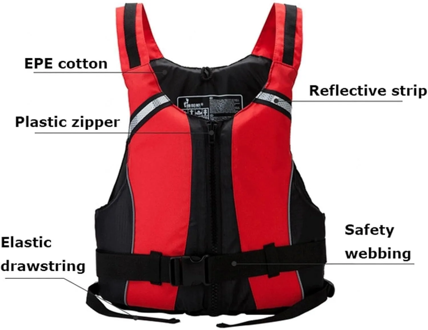 Life Jacket with Adjustable Safety Buckle and Zipped, Float Swim Vest for Men and Women