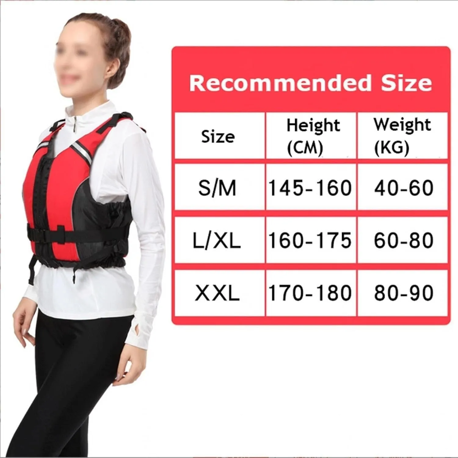 Life Jacket with Adjustable Safety Buckle and Zipped, Float Swim Vest for Men and Women