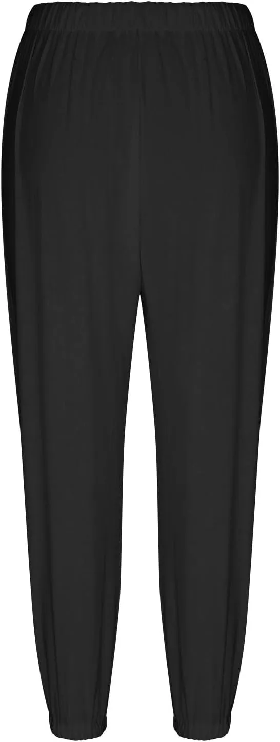 Linen Pants for Women Summer Elastic High Waist Lounge Pant Wide Leg Cropped Trousers Pocketed Beach Vacation Wear