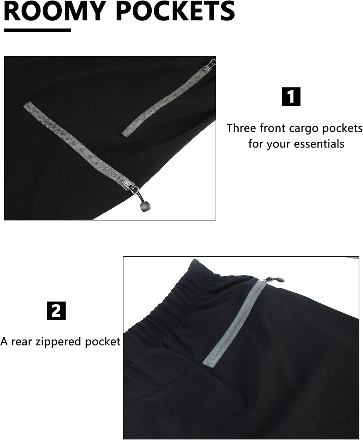 Little Donkey Andy Men's Quick Dry 3/4 Pants Lightweight Capri Shorts Hiking Fishing Travel Casual