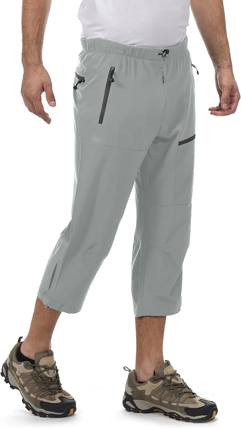 Little Donkey Andy Men's Quick Dry 3/4 Pants Lightweight Capri Shorts Hiking Fishing Travel Casual