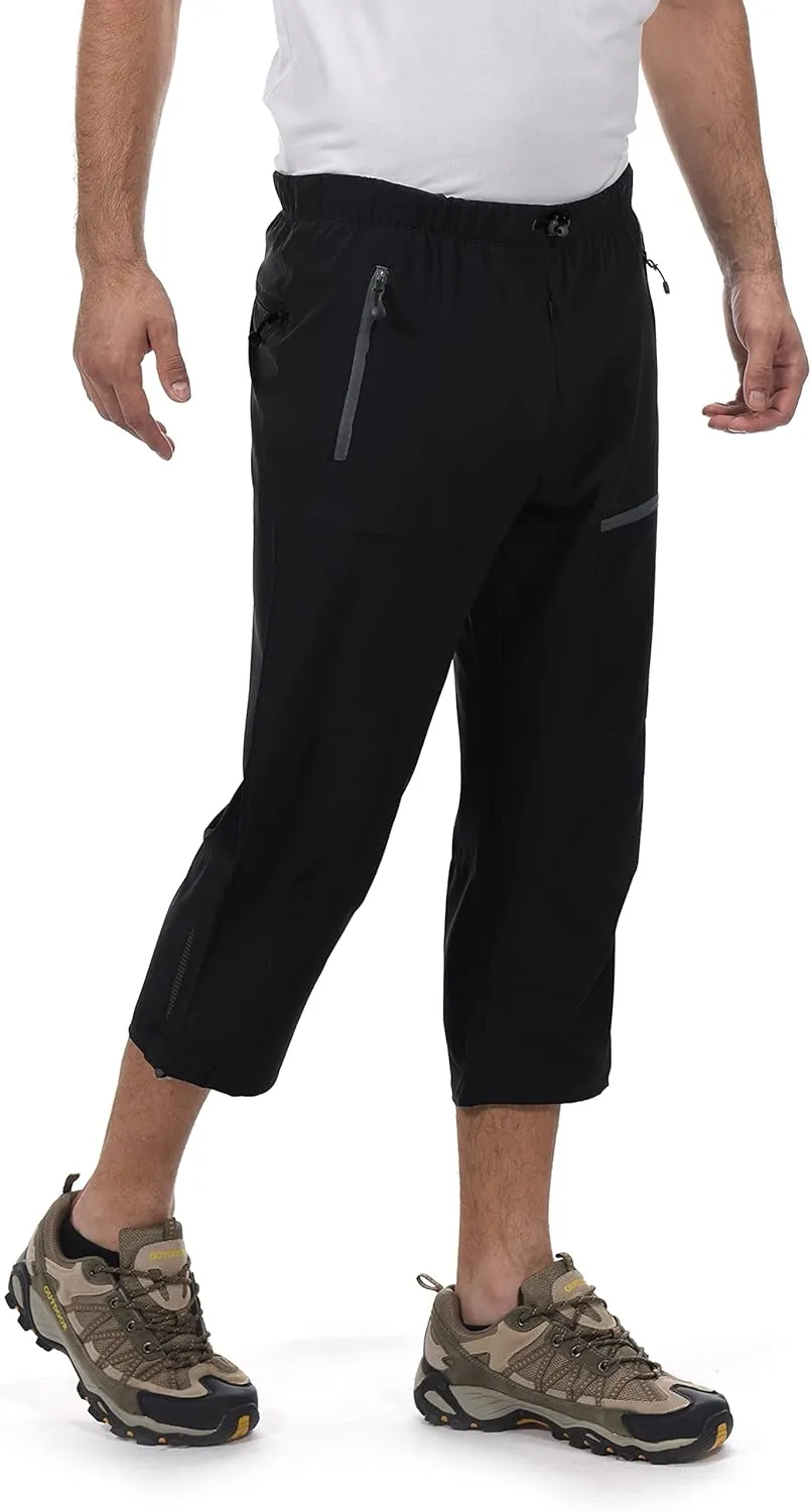 Little Donkey Andy Men's Quick Dry 3/4 Pants Lightweight Capri Shorts Hiking Fishing Travel Casual