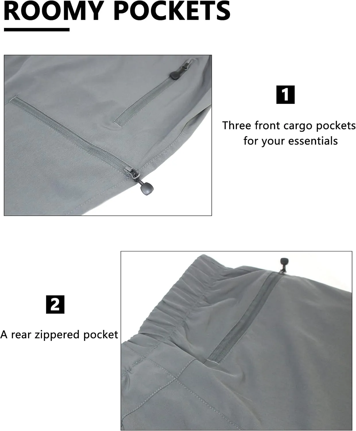 Little Donkey Andy Men's Quick Dry 3/4 Pants Lightweight Capri Shorts Hiking Fishing Travel Casual