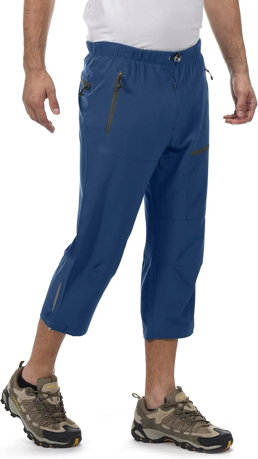 Little Donkey Andy Men's Quick Dry 3/4 Pants Lightweight Capri Shorts Hiking Fishing Travel Casual