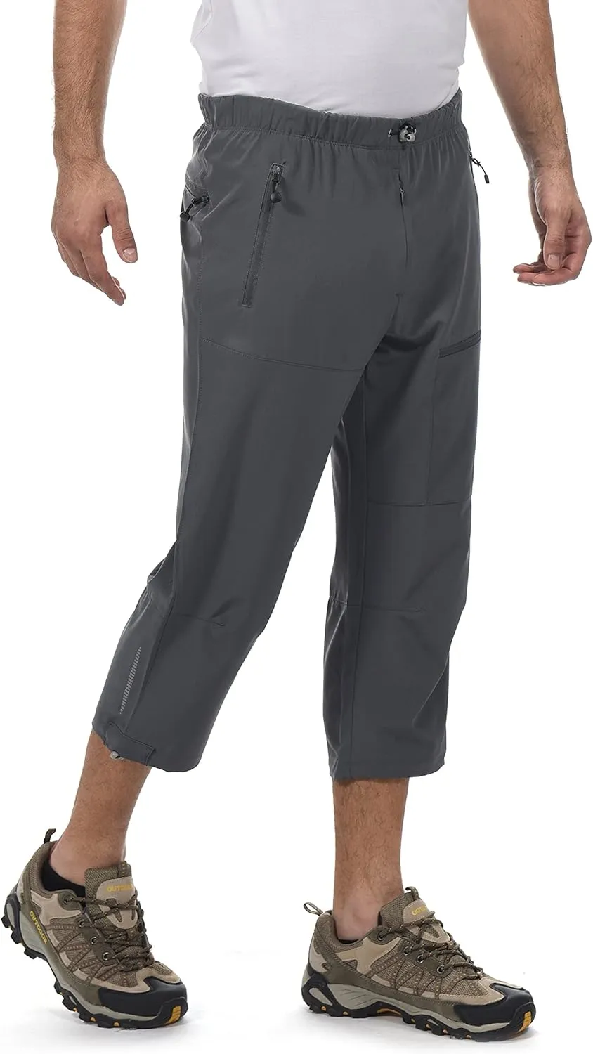 Little Donkey Andy Men's Quick Dry 3/4 Pants Lightweight Capri Shorts Hiking Fishing Travel Casual