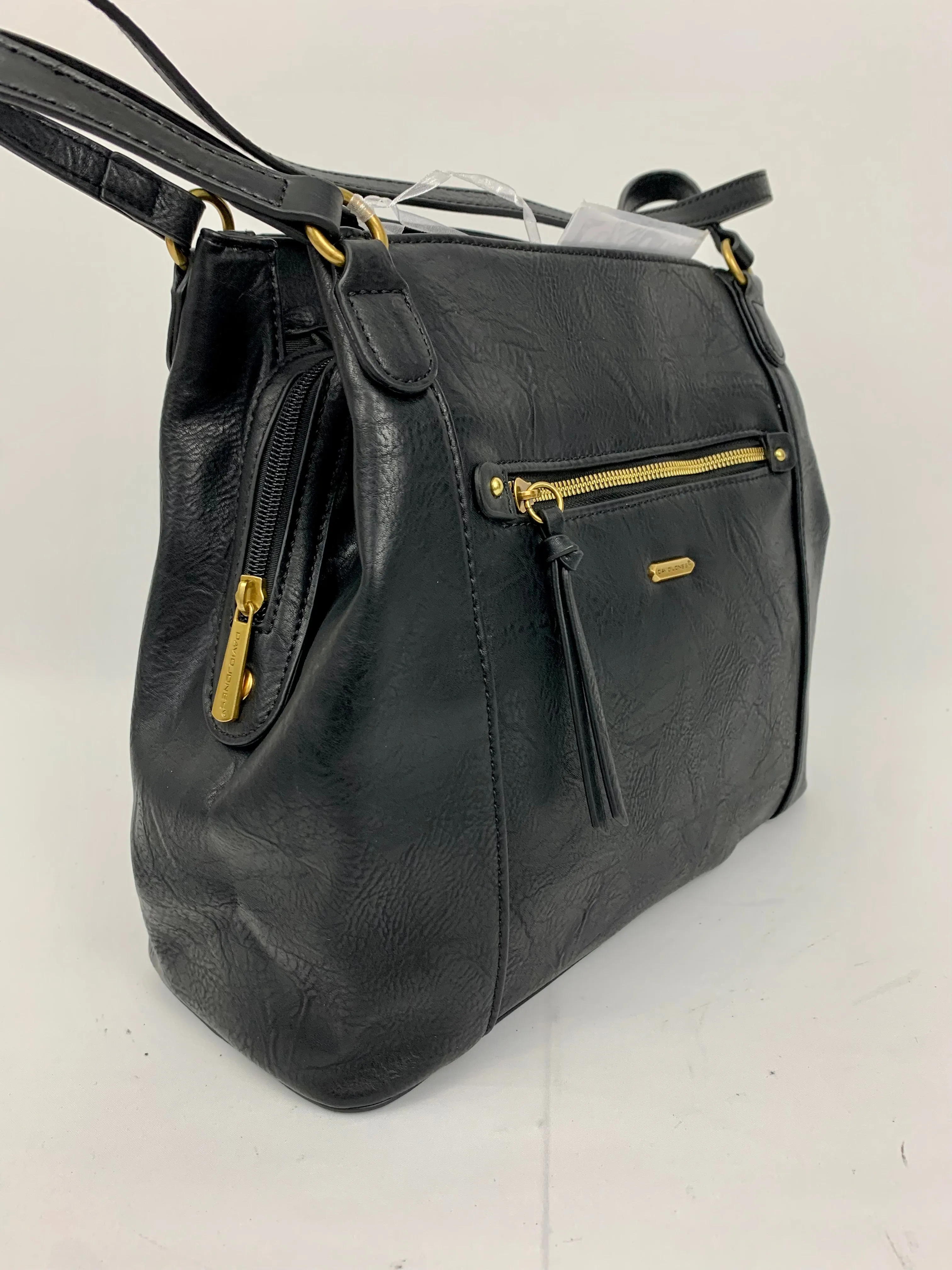 LOS ANGELES - faux leather large trapeze shoulder handbag