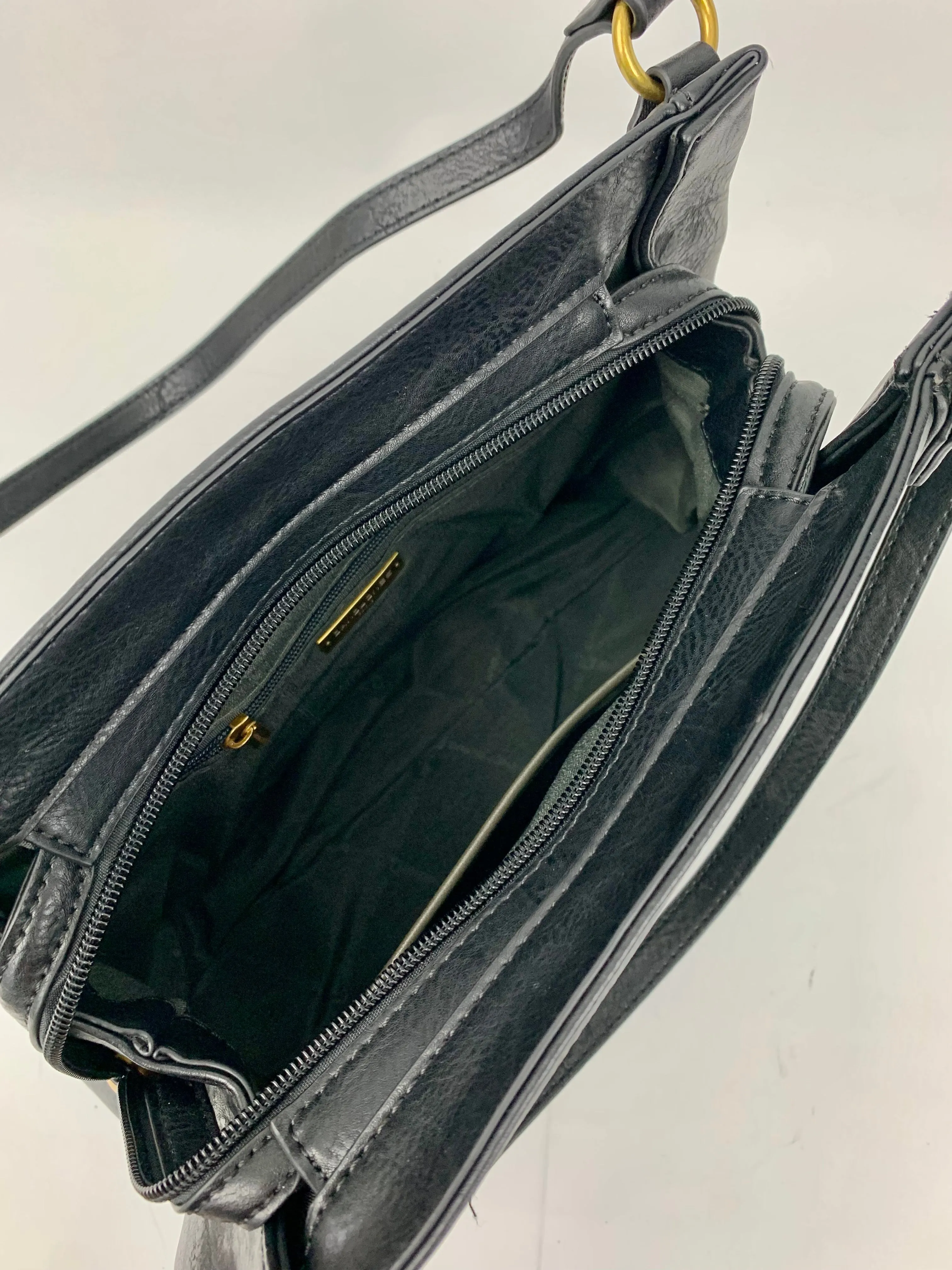 LOS ANGELES - faux leather large trapeze shoulder handbag