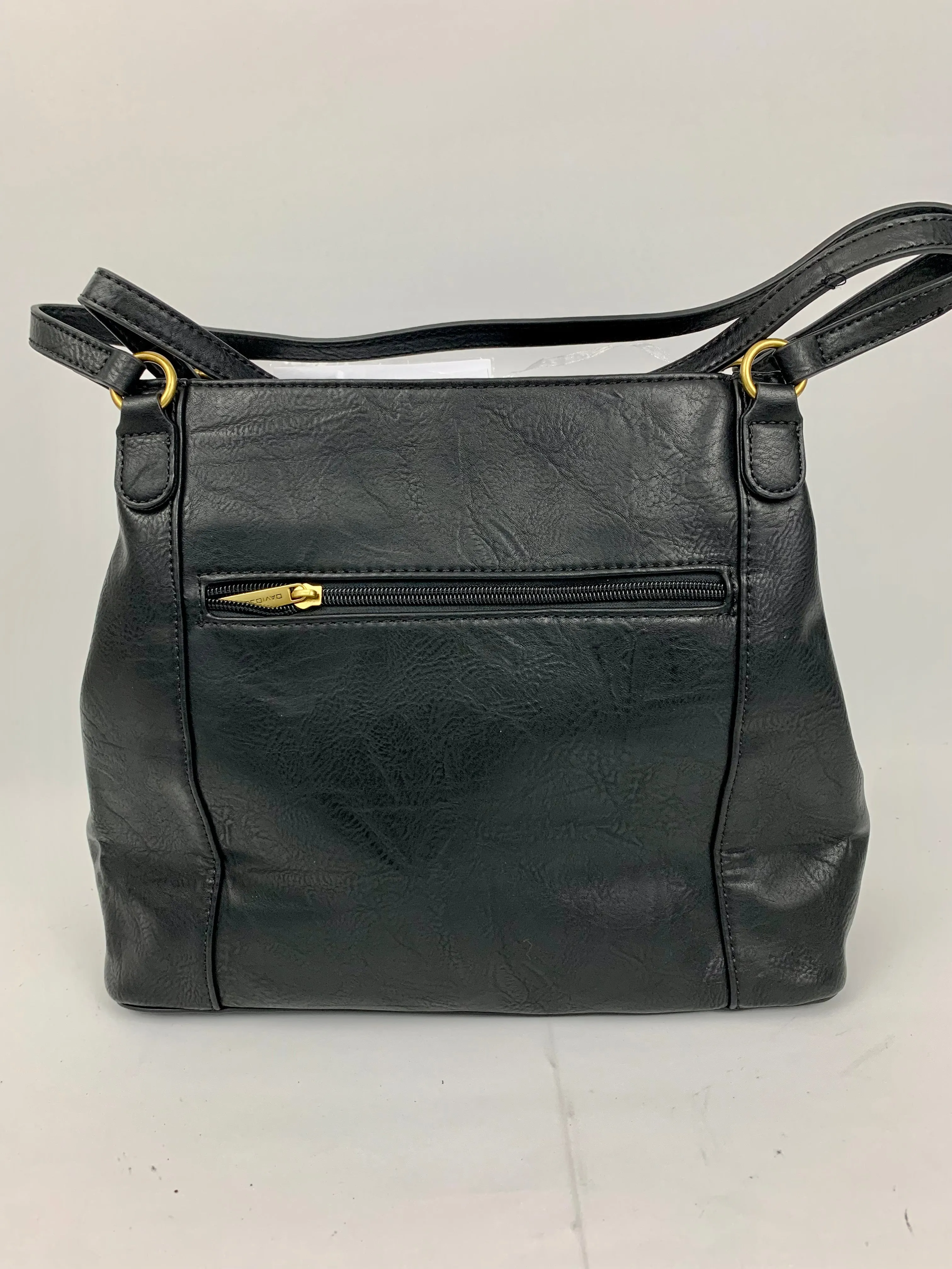 LOS ANGELES - faux leather large trapeze shoulder handbag