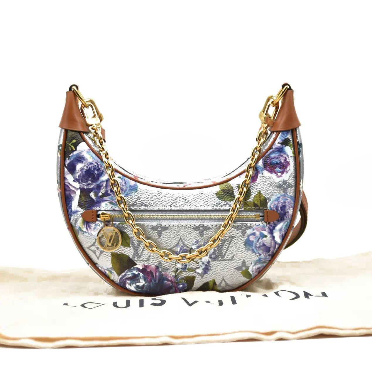 LOUIS VUITTON Metallic Monogram LV Garden Loop PM Blue