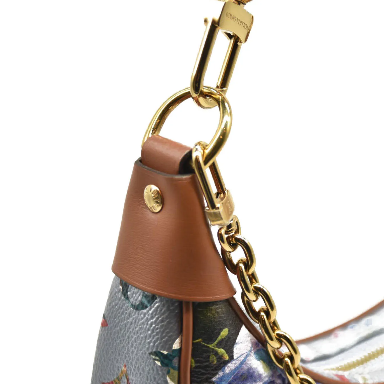 LOUIS VUITTON Metallic Monogram LV Garden Loop PM Blue