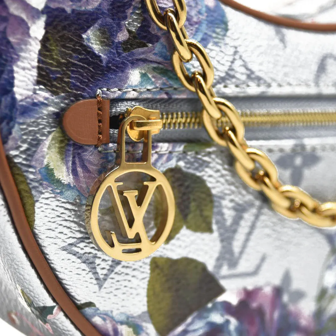 LOUIS VUITTON Metallic Monogram LV Garden Loop PM Blue