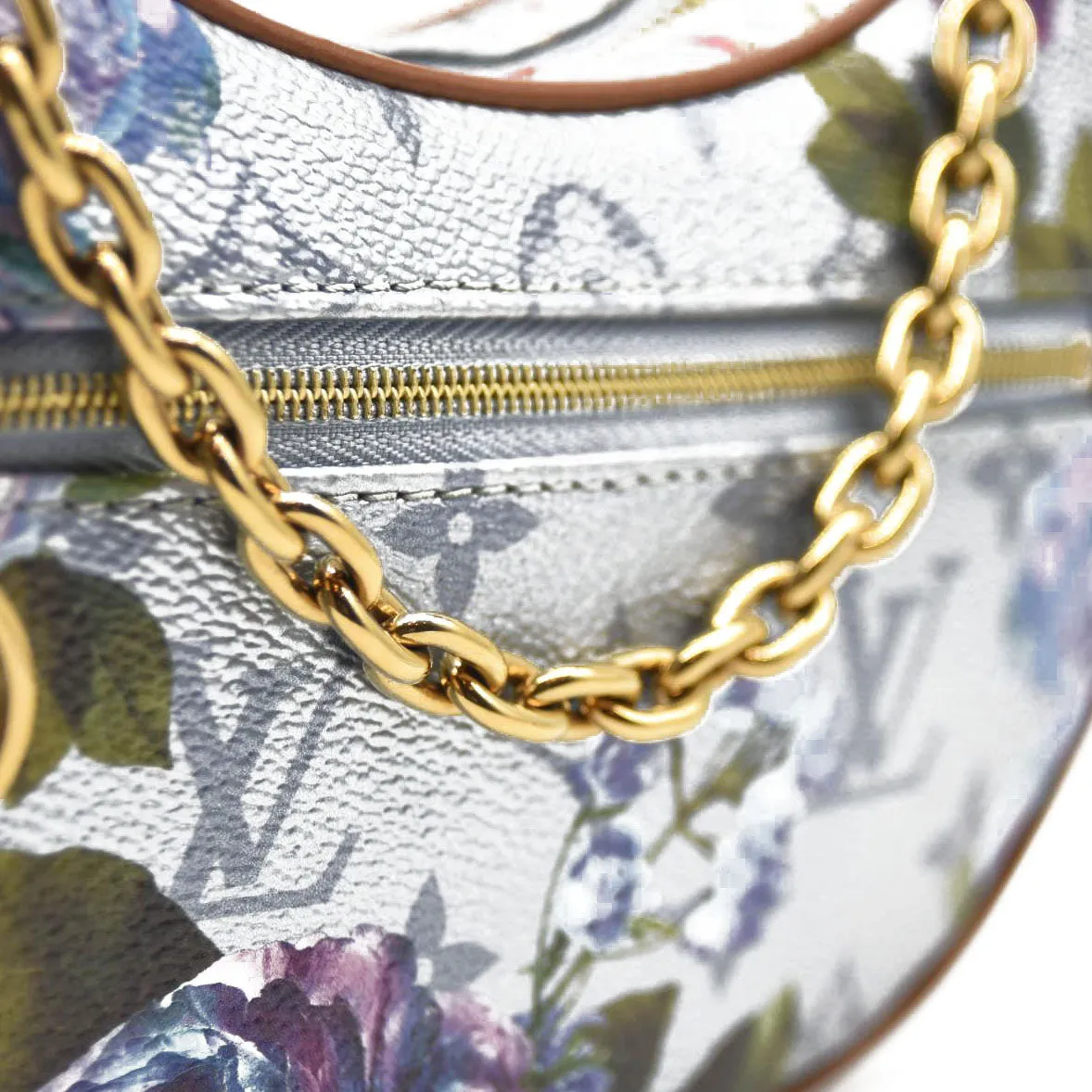 LOUIS VUITTON Metallic Monogram LV Garden Loop PM Blue