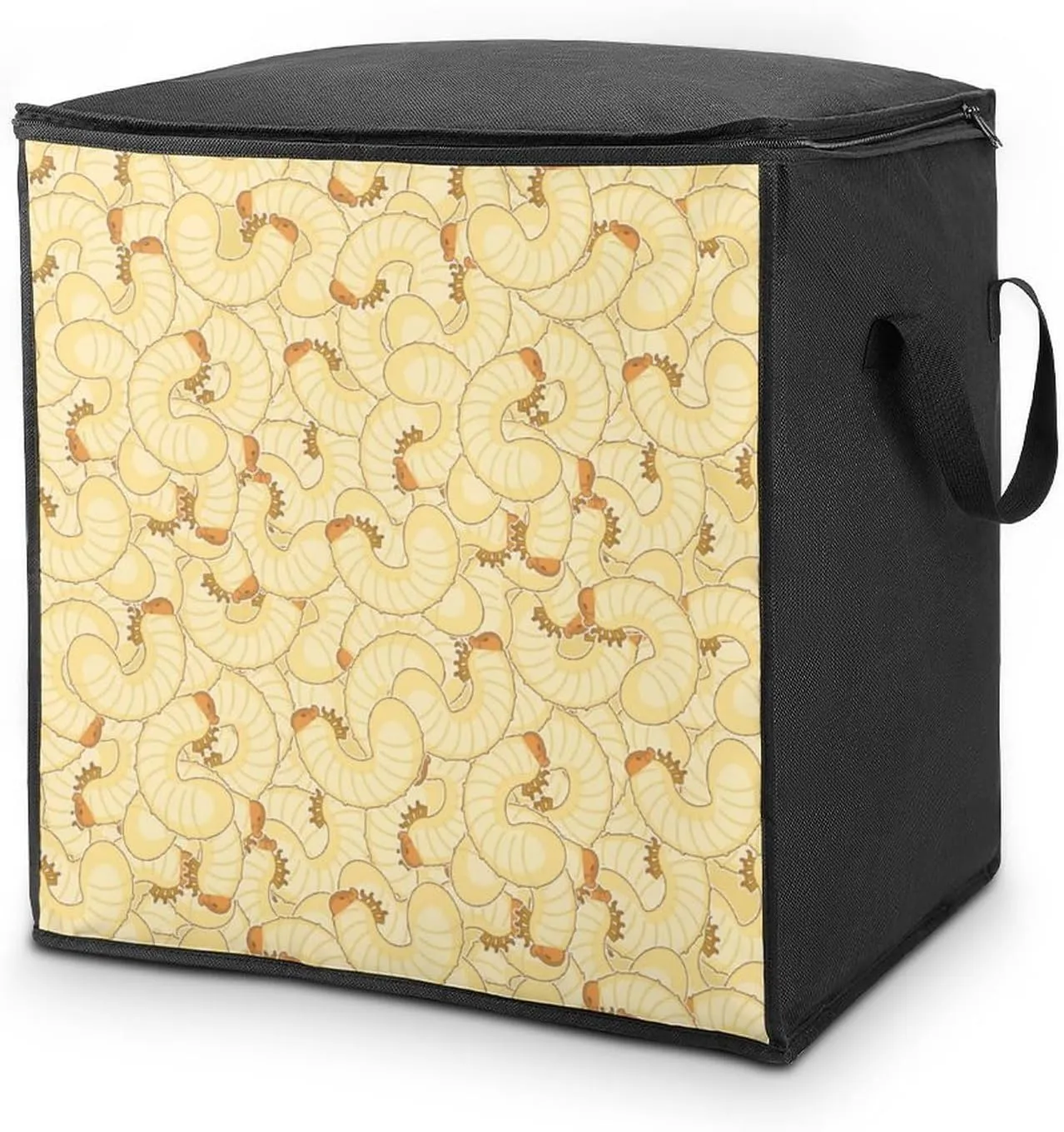Maggot Beetle Larva Foldable Clothes Storage Bags Closet Organizers Blanket Container Bins with Durable Handle