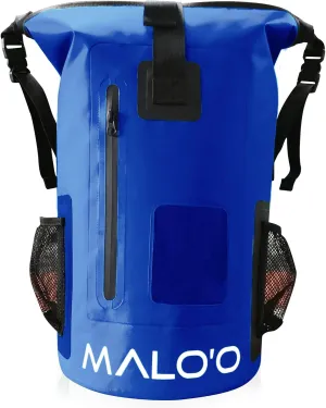 Malo'o 30L Waterproof Roll-Top Backpack - Ideal for Beach, Backpacking, Fishing, and Kayaking - Heavy-Duty Beach and Boat Accessory