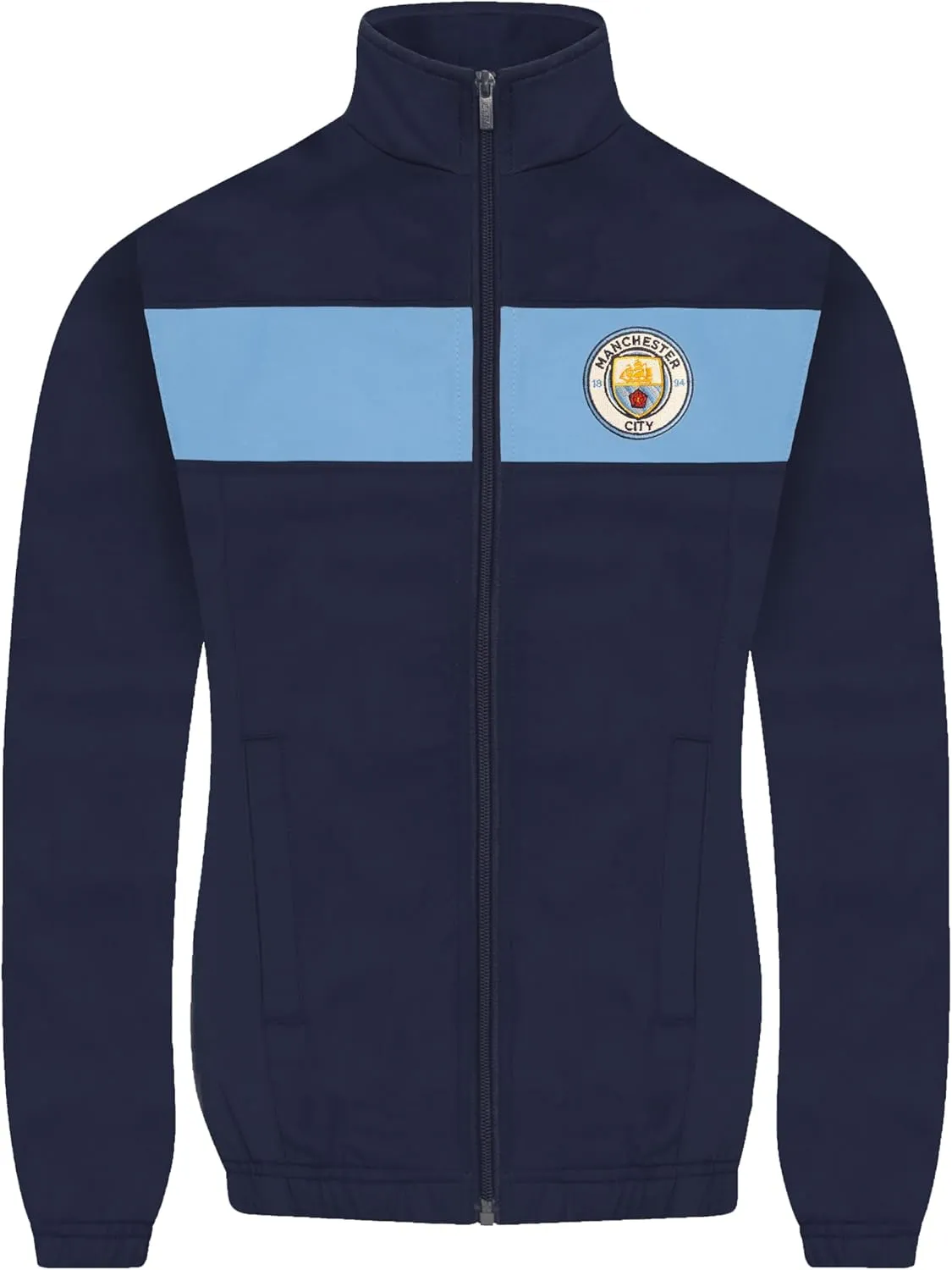 Manchester City FC Official Soccer Gift Boys Jacket & Pants Tracksuit Set
