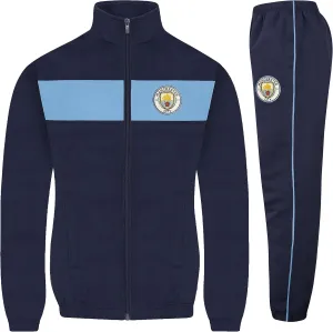 Manchester City FC Official Soccer Gift Boys Jacket & Pants Tracksuit Set