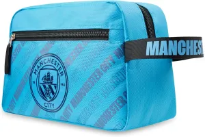 Manchester City F.C. Toiletry Bags for Men, Hanging Wash Bag with Zipped Pocket - Man City Gifts