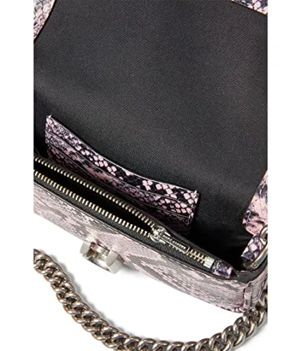 Marc Jacobs the Mini Shoulder Bag for Women - Leather Construction and Magnetic Snap Closure with Detachable Chain Fashionable Bag Bleached Mauve Multi One Size One Size