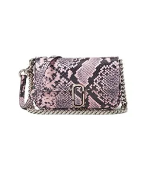 Marc Jacobs the Mini Shoulder Bag for Women - Leather Construction and Magnetic Snap Closure with Detachable Chain Fashionable Bag Bleached Mauve Multi One Size One Size