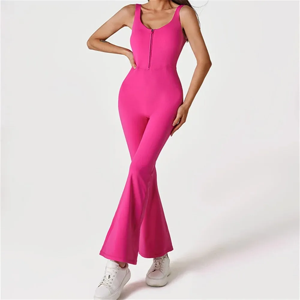Maria Zip Flared Jumpsuit