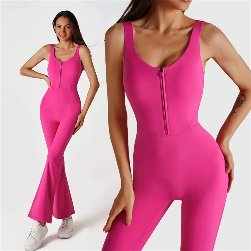 Maria Zip Flared Jumpsuit