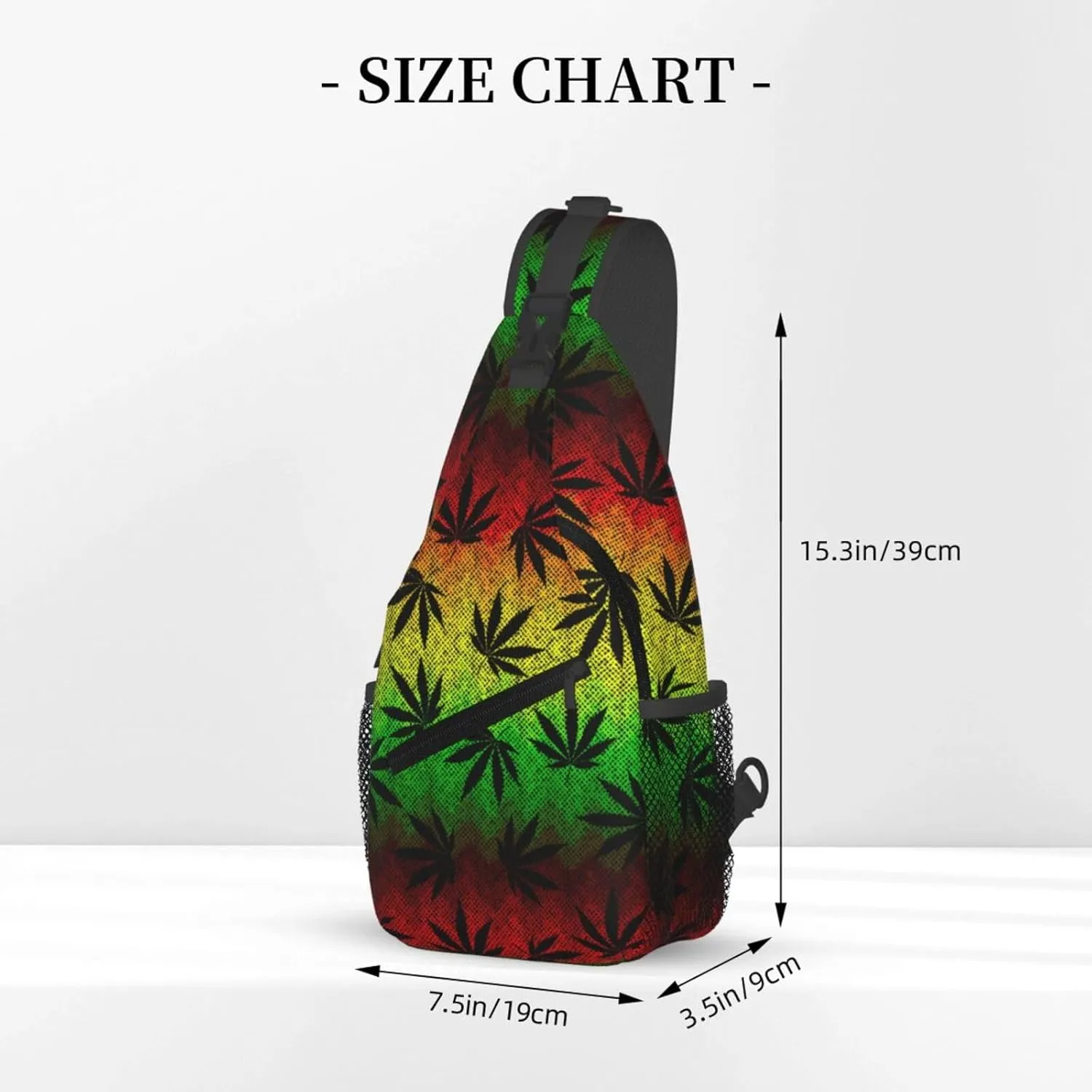 Marijuana Weed Leaf Chest Bags Crossbody Sling Bag Shoulder Bag Travel Hiking Daypack For Men Women
