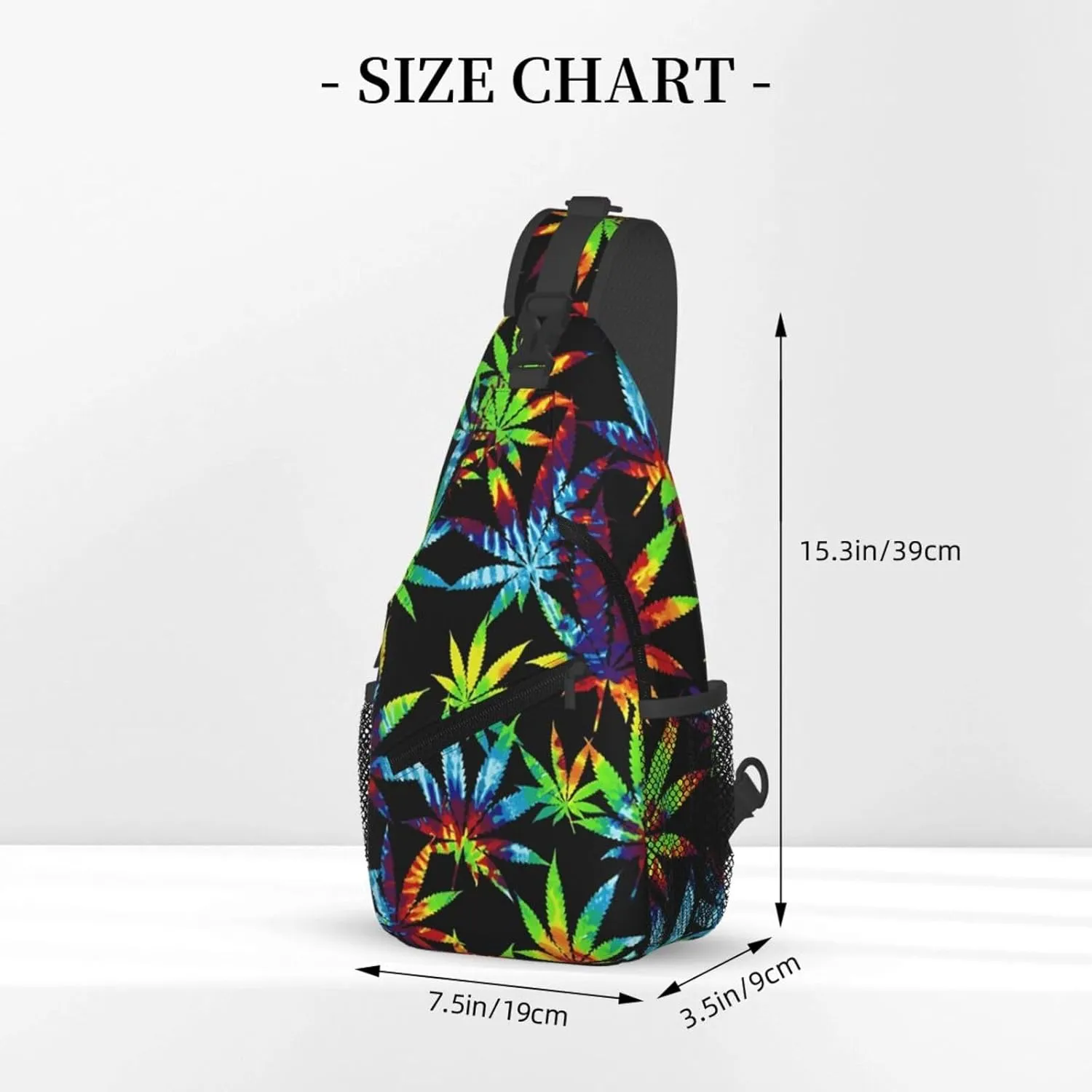 Marijuana Weed Leaf Chest Bags Crossbody Sling Bag Shoulder Bag Travel Hiking Daypack For Men Women