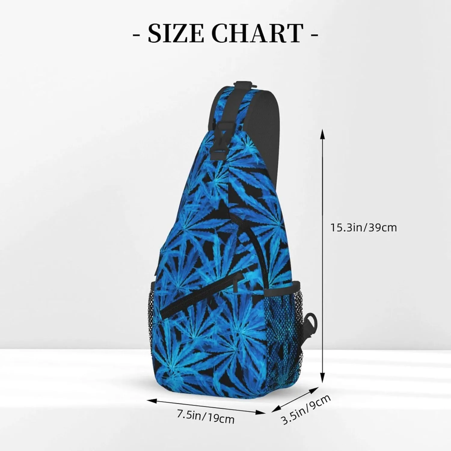Marijuana Weed Leaf Chest Bags Crossbody Sling Bag Shoulder Bag Travel Hiking Daypack For Men Women