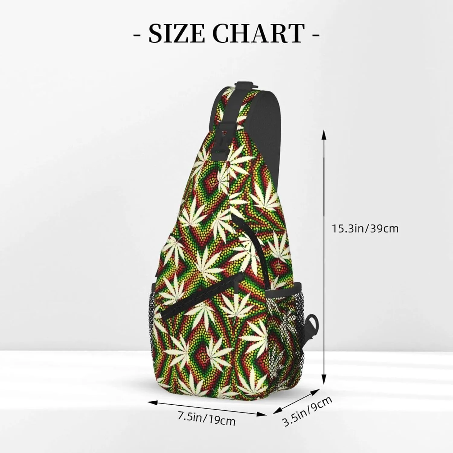 Marijuana Weed Leaf Chest Bags Crossbody Sling Bag Shoulder Bag Travel Hiking Daypack For Men Women