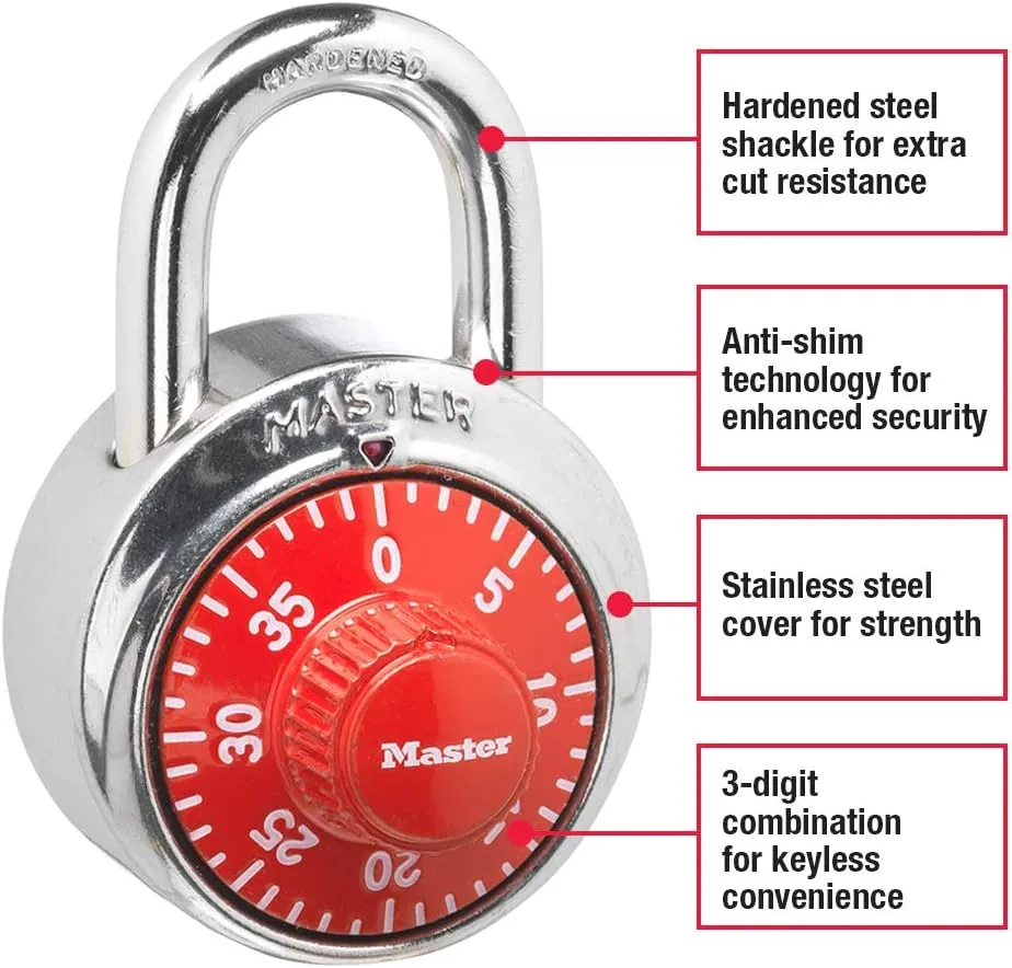 Master Lock Locker Lock Combo Padlocks (1504D, 1561DLTBLU)