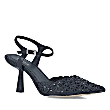 MB 24724 Gold Champagne Leather,  Diamante  & Glitter Mesh High Heels