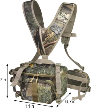 MDSTOP Hunting Fanny Pack, Waist-Pack Style Hunting Pack, Camo Hunting Fanny Waist Pack with Shoulder Straps and Harness Pouch, Available in Backpack and Lumbar Pack Styles
