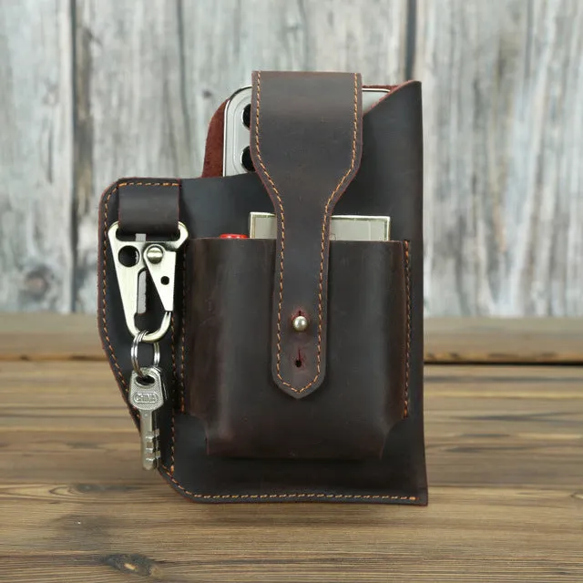 Men Waist Belt Pack Cigarette Case Phone Pouch