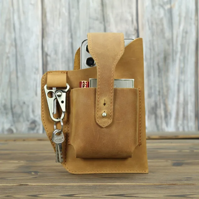 Men Waist Belt Pack Cigarette Case Phone Pouch