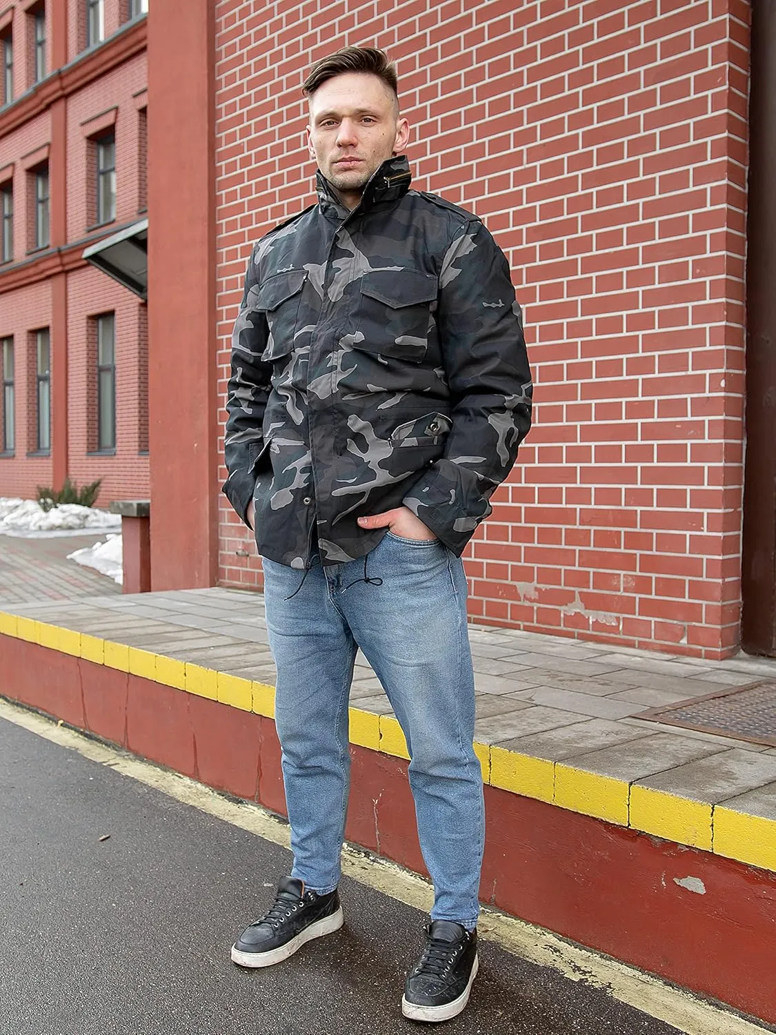 Men's US Field Jacket M65 Black Camo