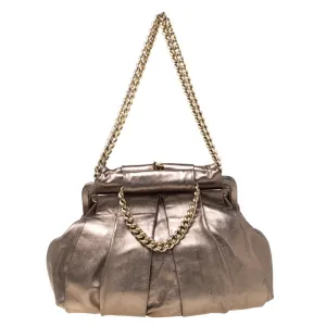 Metallic Leather Loubinette Hobo