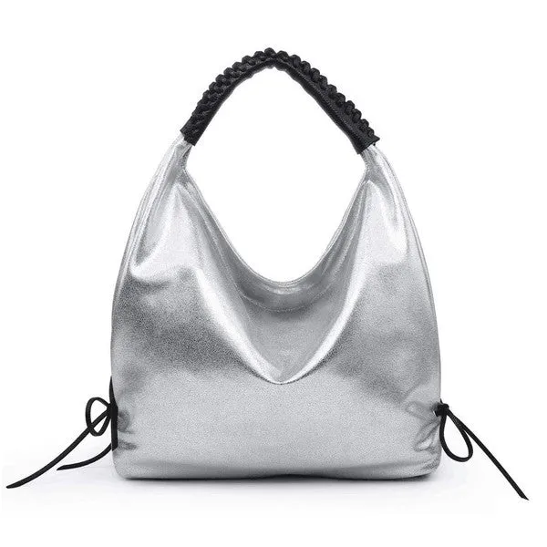 Metallic Silver Hobo Bag