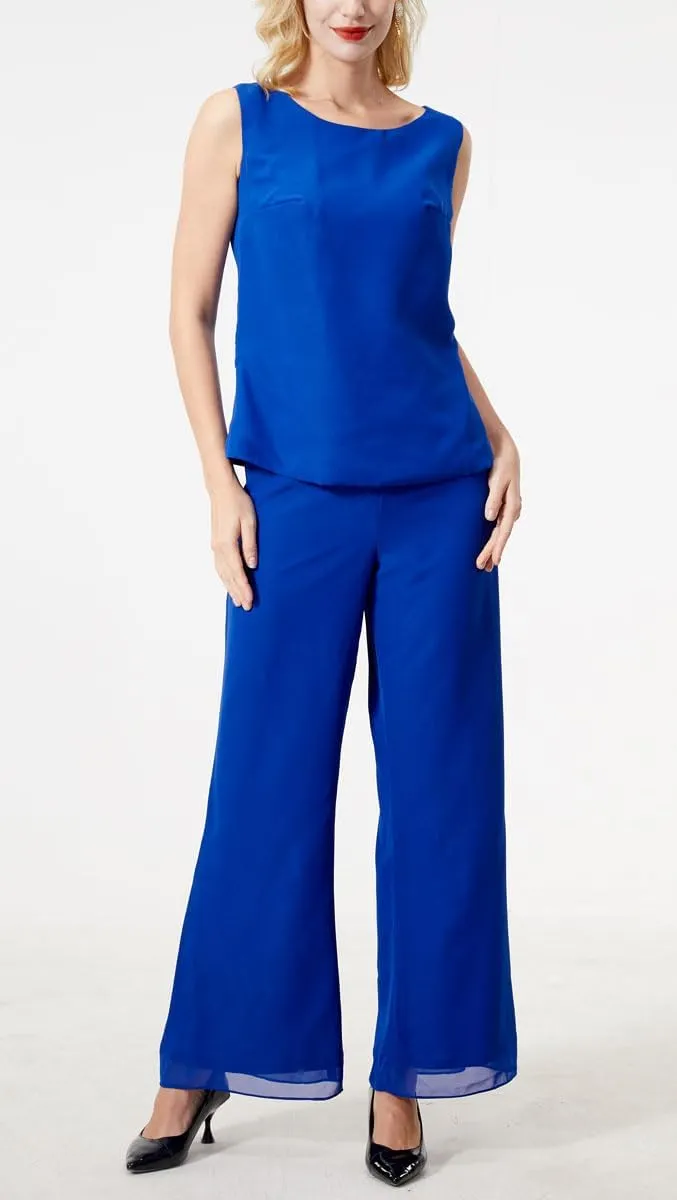 Mi Bo Tong 3 PC Chiffon Mother's Outfit Pants Suits for Wedding Plus Size Women's Evening Gowns Dress Suit