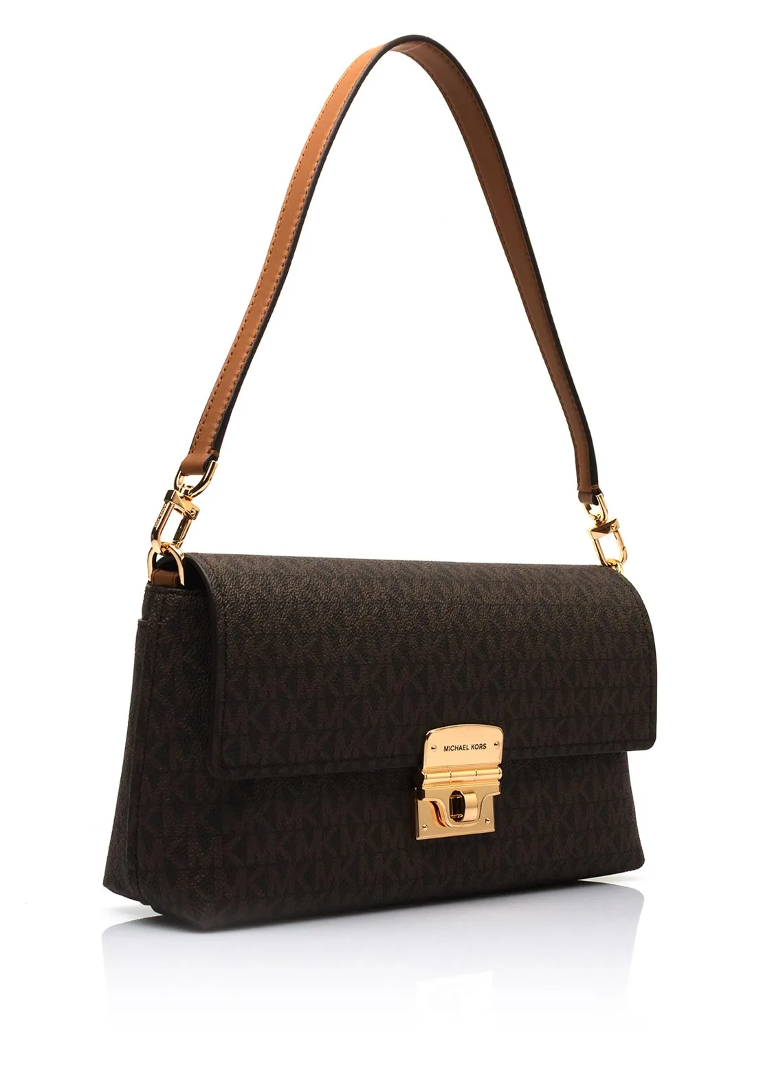 MICHAEL Michael Kors Addie Signature Logo Convertible Shoulder Bag, Brown & Acron
