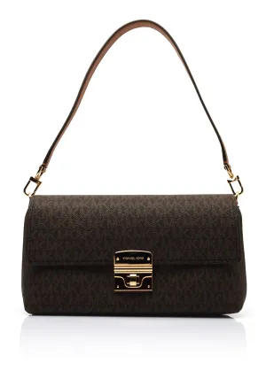 MICHAEL Michael Kors Addie Signature Logo Convertible Shoulder Bag, Brown & Acron