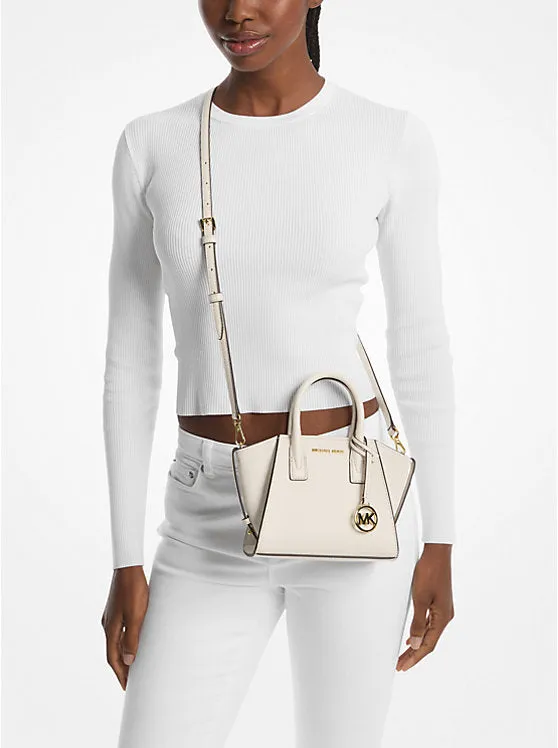 Micheal Kors Avril Extra-Small Leather and Suede Satchel Black