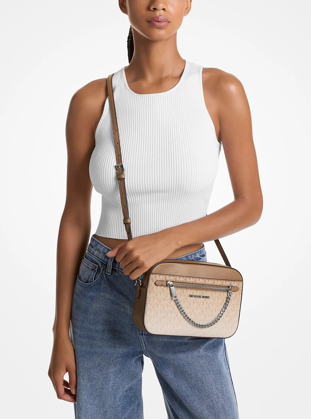 Micheal Kors Jet Set Large Ombre Signature Logo Crossbody Body Husk