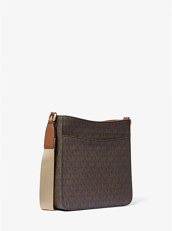 Micheal Kors Jet Set Travel Small Signature Logo and Metallic Messenger Bag