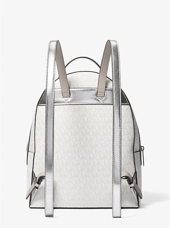Micheal Kors Sheila Medium Logo Backpack Silver