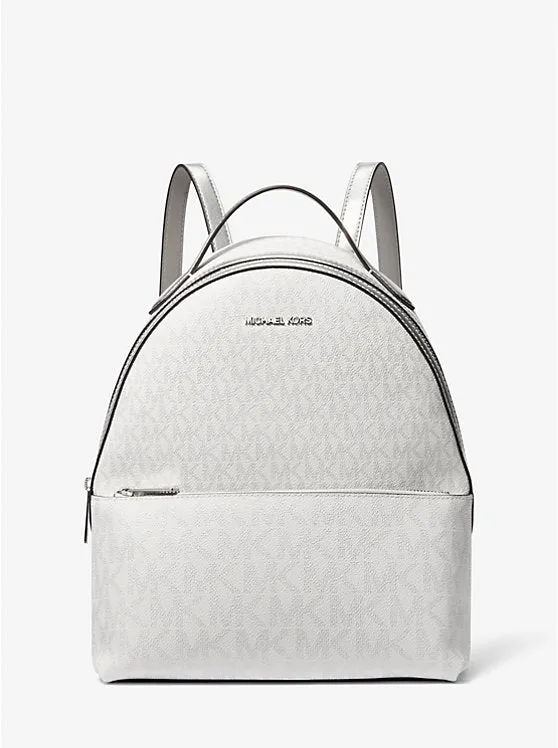 Micheal Kors Sheila Medium Logo Backpack Silver