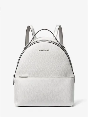 Micheal Kors Sheila Medium Logo Backpack Silver