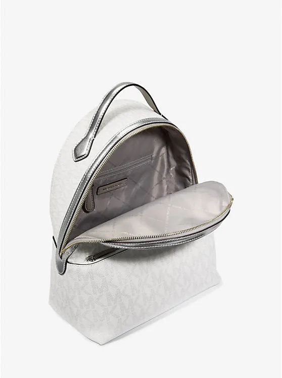 Micheal Kors Sheila Medium Logo Backpack Silver