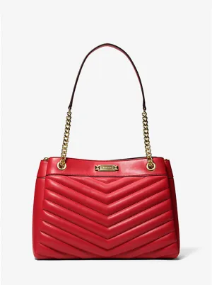 Micheal Kors Whitney Medium Quilted Tote Bag Bright Red