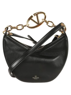 Mini Hobo Vlogo Moon Bag In Calfskin