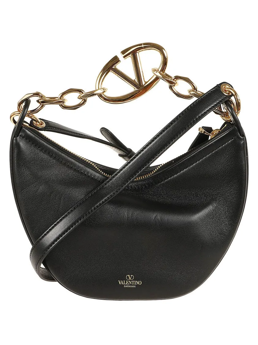 Mini Hobo Vlogo Moon Bag In Calfskin